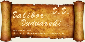 Dalibor Dudvarski vizit kartica
